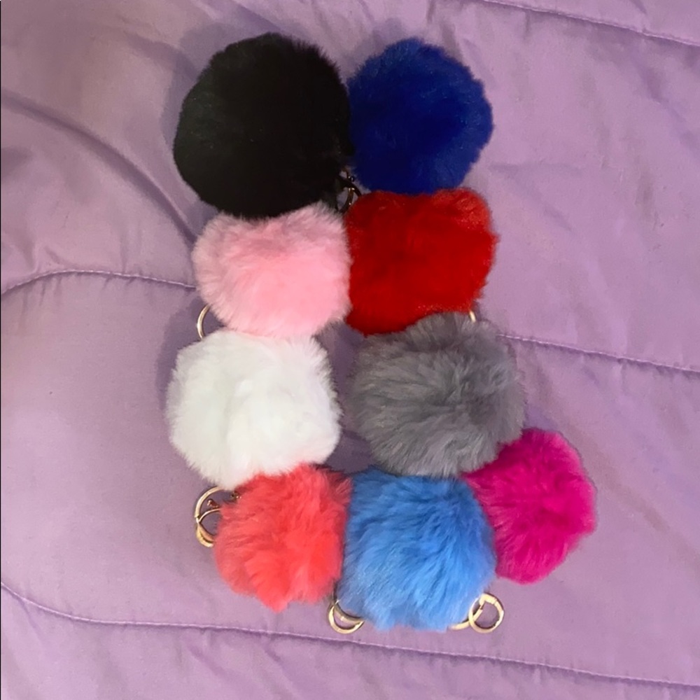 Fluffy Ball Keychains